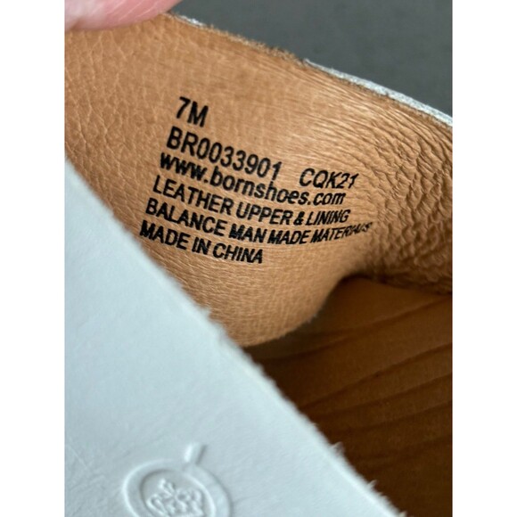 BORN MORENA WHITE LEATHER SLIDES SANDALS SZ 7M BRAIDED SLIP ON CASUAL RETAIL $99 - Picture 9 of 12